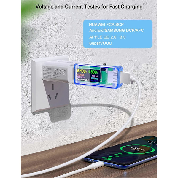 USB 3.0 Testare Multimeter 3.7-30V 0-4A USB Strömmätare Spänningstestare Digital Ström- och Spänningstestare Meter Voltmeter Amperemeter, Power Bank Batteri C