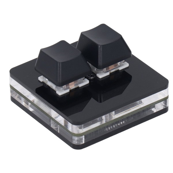 2 Key Gaming Pikanäppäin Ohjelmoitava näppäimistö Type C USB All Black Multifunction kotitoimistoon