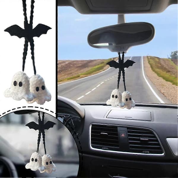 Handmade Crocheted Halloween Plush/Soft Bag or Car Pendant - Ghost 1pcs
