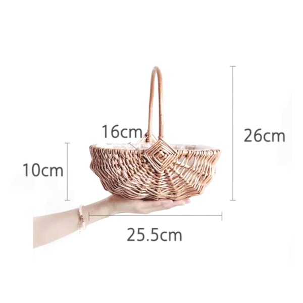 Håndholdt blomsterkurv Vandtæt vævning Rustik håndlavet blomsterarrangement Rattan blomsterkurv