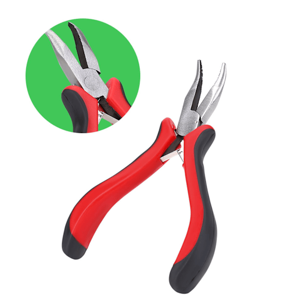 Peruk Connector Kit Tång Kroknål med 500st mikroringar Hårförlängningstillbehör Svart