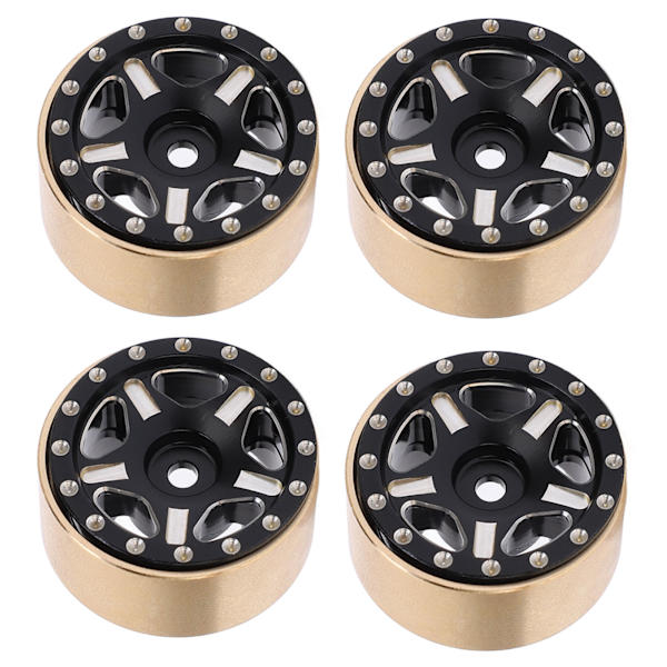 4 kpl RC Bead Lock -napoja alumiiniseoksesta messinki RC ajoneuvon renkaiden napoja Axial SCX24 1/24 musta