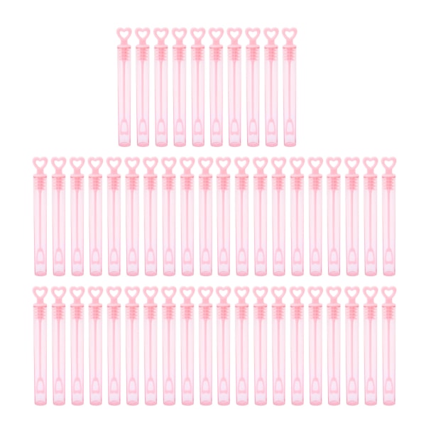 50 stk mini boblestaver for barn Hjerteformet rosa gjennomsiktig boblestaver Festgaver til spillbelønninger bryllup