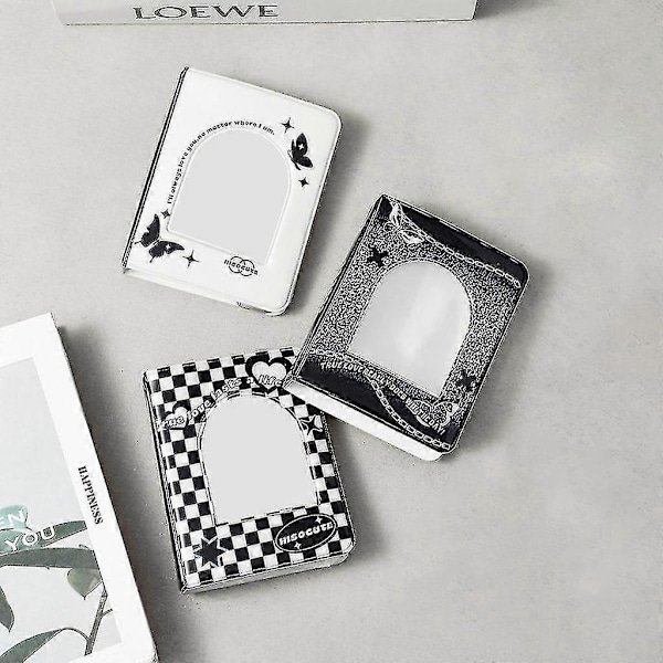 Kpop Fotokort Pärmar 3 Tum Mini Fotoalbum Hollow Kpop Fotokortshållare Zekai Vitfjäril