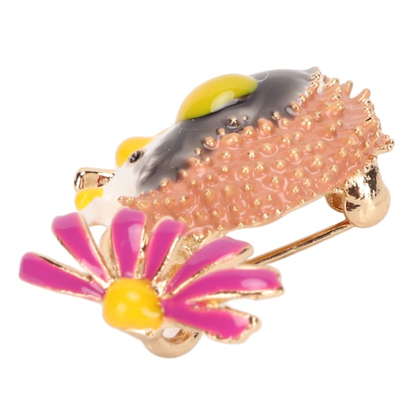 Daisy Hedgehog broschnål Söt moderiktig emalj Daisy djurbrosch för dejting Svart Lila