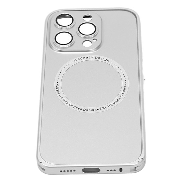 Magnetiskt phone case med kameralinsskydd Cover för MagSafe Silver för IPhone 14 Pro
