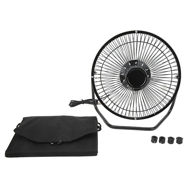 Bærbar solcelledrevet ventilator 14W 8 tommer dobbelt USB opladningstelefonventilator til udendørs picnic
