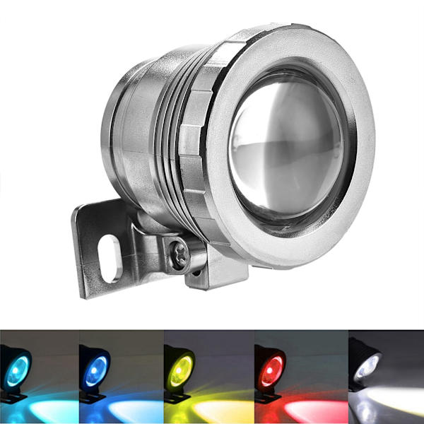 12V 5W RGB Vandtæt Aquarium LED Spotlight Lampe til Fish Tank Pool Have Underwater Silver