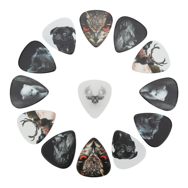 13 stk. Guitar Picks Medium Celluloid Guitar Picks med æske Instrument Tilbehør Dyr