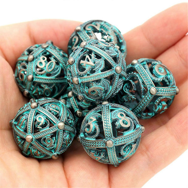 7 st Metall Tärningsset för Dungeons and Dragons Bordsspel, B