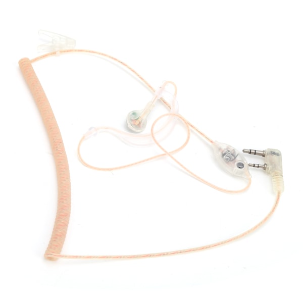 Walkie Talkie Earpiece PTT Headset Inbyggd mikrofon med öronproppsfodral för Baofeng (Beige)