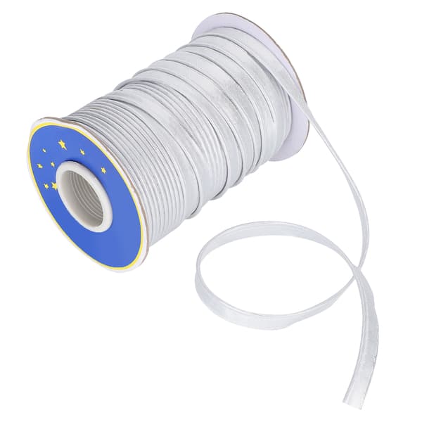 70yd Hantverk Kantfläta Passpoal Biasband Kantband 1cm Bredd för Sömnad Fållning Bindning Stygn Silver
