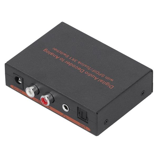 3x1 Optisk Fiber Digital Audio Dekoder Optisk til SPDIF/AV/RCA Konverter 100‑240V AU Stik