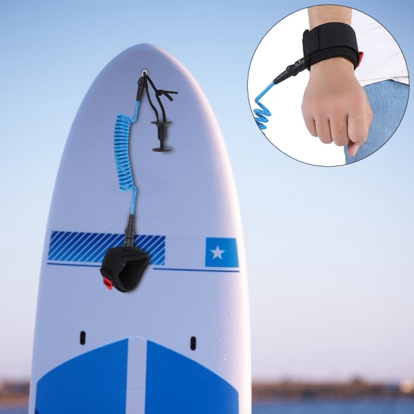 Bodyboard Coiled Wrist Leash Board Surfing Accessories 5,5MM/5ft Blå