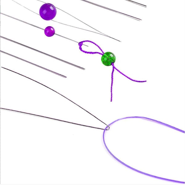 Perlenåler i tilfeldig farge, sett med 5 for smykker og håndverk