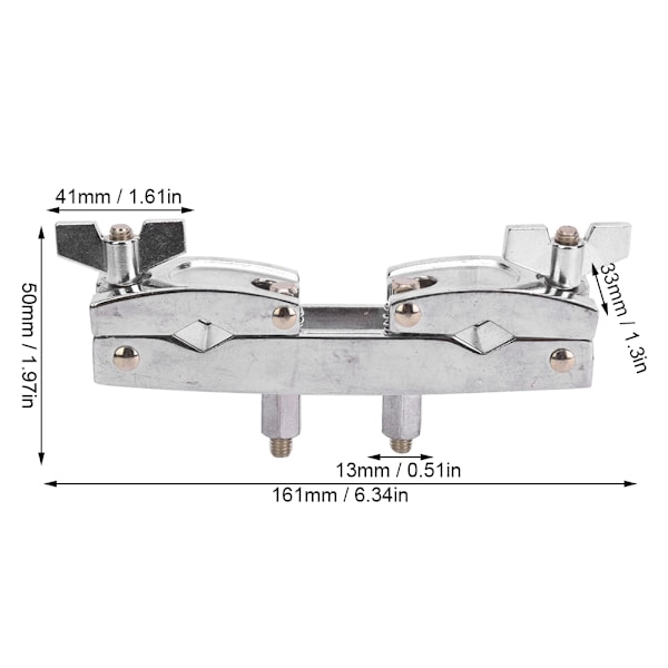 WC50 Trumset Klämma Stång Multifunktion Silver Aluminiumlegering Fäste Klämma Stång