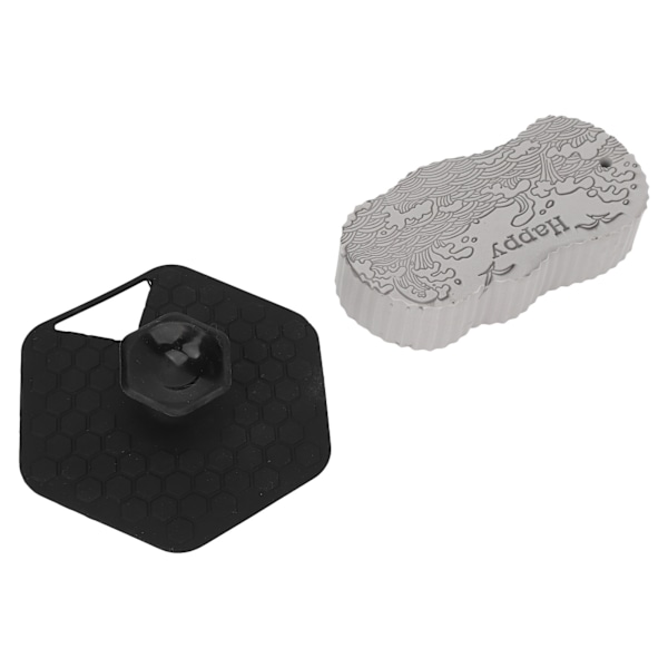 2 stk multifunksjonell kroppsskrubb polygon 3D rask rebound dusjbørste svart grå
