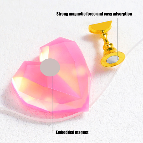 Magnetisk negleholder Manicure Praksis Træning Display Stativ Krystalholdere Legering Falske Neglespids Salon DIY Manicure Værktøjer