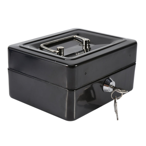 1st Mini Bärbart Strykjärn Smålåsbart Kontanter Pengar Mynt Säkerhetsbox Hushåll (svart)