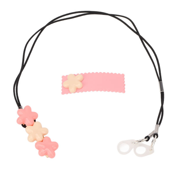 Høreapparat lanyard Clip 3 blomster Smukt moderigtigt slidstærkt nylon høreapparattilbehør til arbejde Havearbejde Sport Binaural