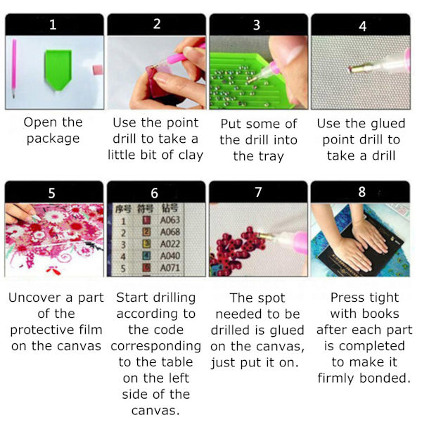 DIY Diamantmålning Kristall Strass Broderi Konst Färgglad Hemrum Dekor 8713