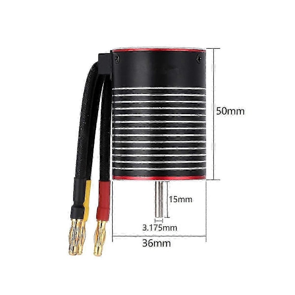 3650 Børsteløs Motor 5200KV og 120A ESC kompatibel med 1/8 1/10 RC Bil Drift Racing Off-Road