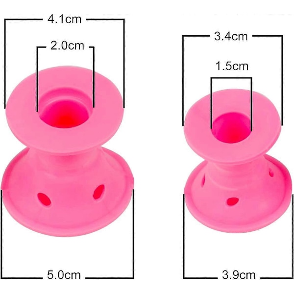20x silikone curler (10 store og 10 små) egnet til hende - curler kan nemt forme og sove - intet behov for opvarmning skønhedsassistance - pink