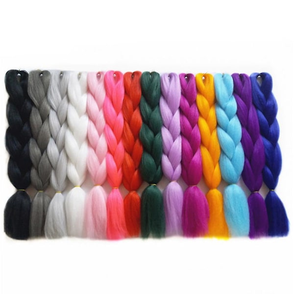 Jumbo Crochet Braiding synteettiset Kanekalon hiustenpidennykset naisille3