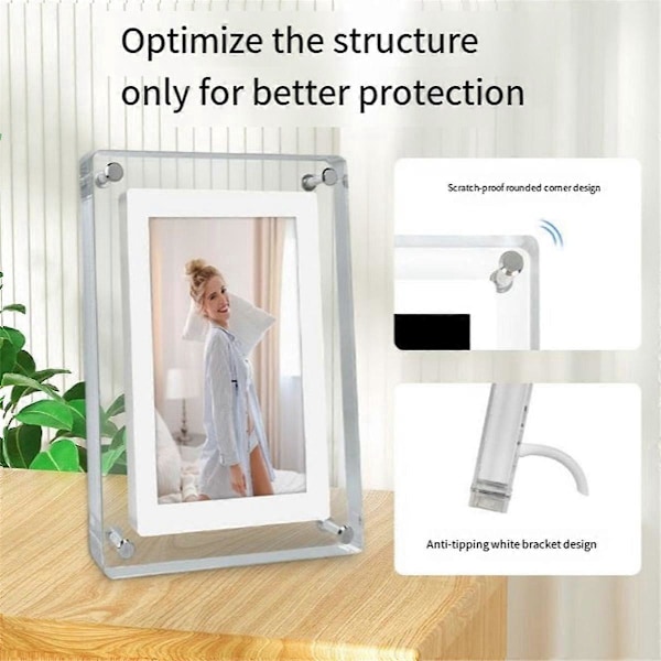 5 tommer digital fotoramme 1200mAh IPS-skærm EU-stik