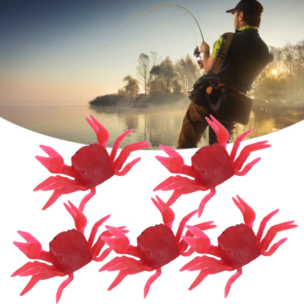 5 st artificiell simulering tredimensionell krabba form mjukt bete fiskeutrustning
