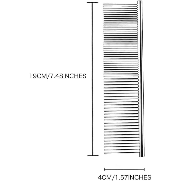 Set i rostfritt stål - 2-pack hund- och kattkammare för att ta bort knutar och trassligt hår