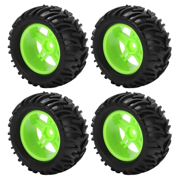 4 kpl 82MM etu- ja takarenkaat ja 5-puolaiset vanteet Wltoys 144001 1/14 RC maastoautoon Vihreä