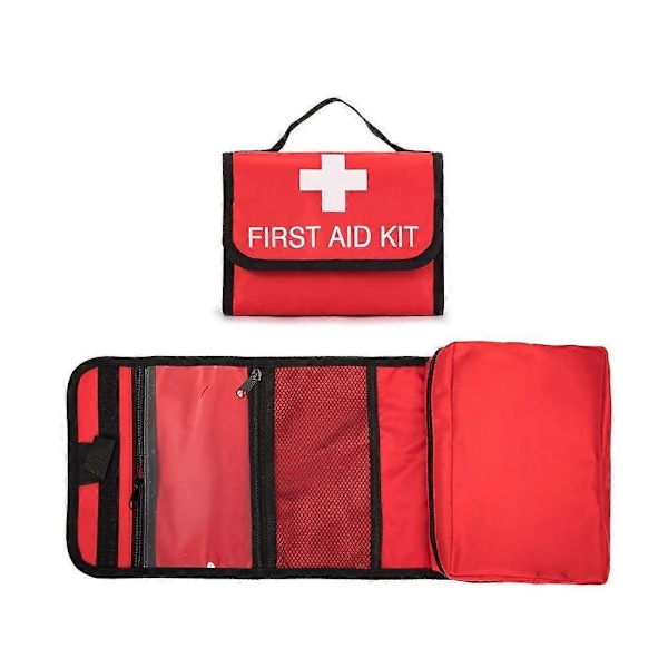 Första Hjälpen Väska Tom Liten Röd Första Hjälpen Kit Väska Utomhus Rese Räddningsväska Första Insats Förvaring Överlevnad Medicinväska Fickbehållare för Ca