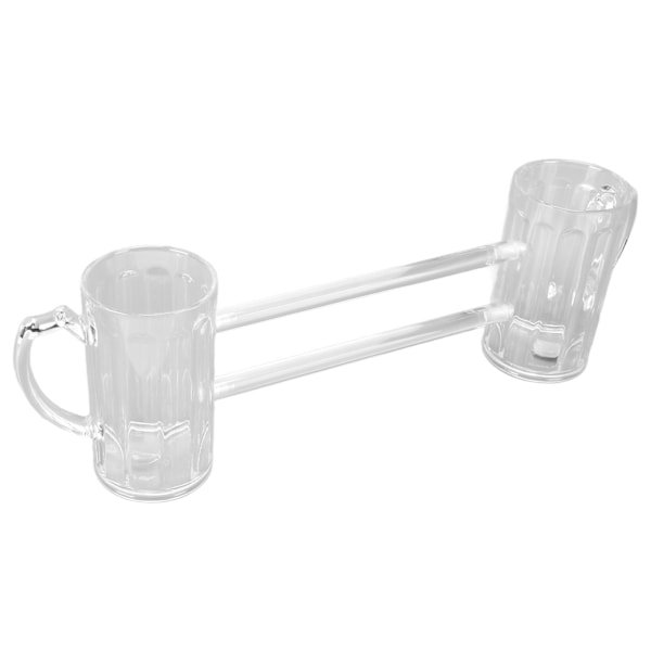 Ølglass Siamese Anti-Drop Utsøkt Ergonomi Håndtak Glass Ølkrus med Tilkoblingsrør for KTV Bar Hjemmefester