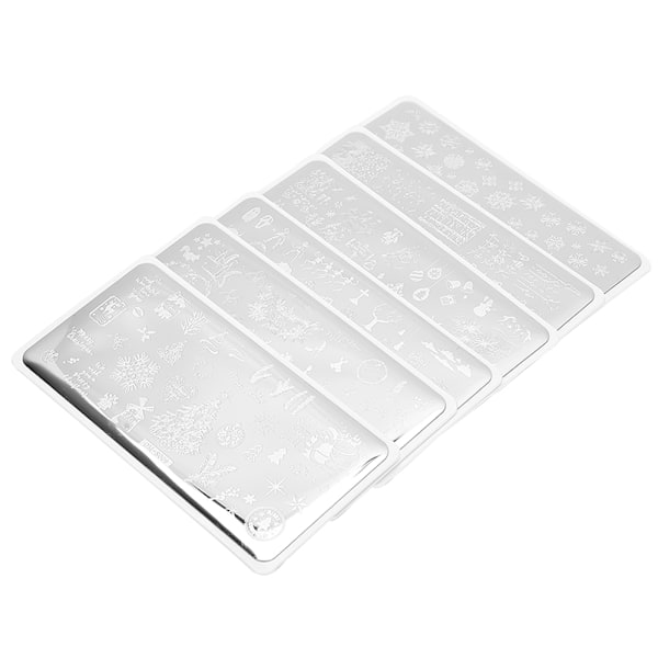 6 stk. neglekunst-stempling Manikyr DIY-malbildeplate vaskbar