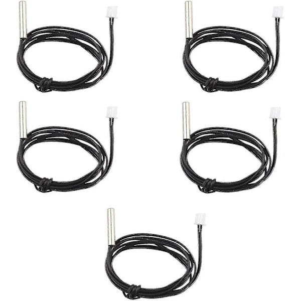 NTC 10k 1% 3950 Termistor Temperatursensor Sond - 5-pack med 1m Förlängningskabel