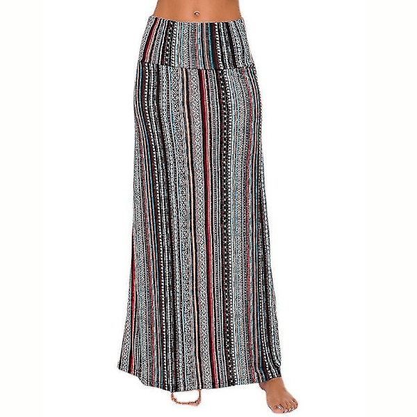 Leopard Print Bohemian Maxi Kjole til Kvinder M Safflower på sort baggrund