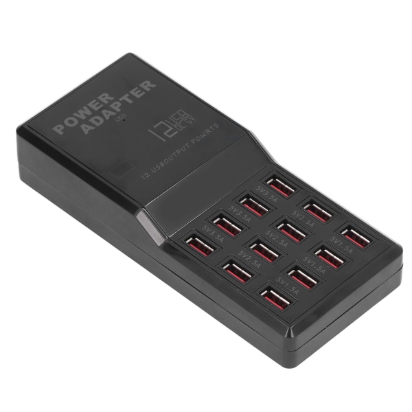 Multiport USB-oplader 12A High Power 12-porte USB-ladestation til MP3 MP4-mobiltelefoner EU-stik AC 100-240V EU-stik