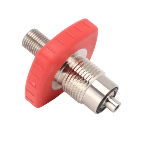 CO2 Tank Connector Rød Firkantet G5/8 til 1/4 Bspp Rustfrit Stål CO2 Tank Connector til Udskiftning