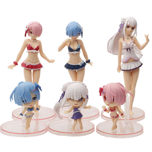 6 stk./sæt Cartoon PVC Statue Doll Figurine Ornamenter Sød Anime Samling Model Legetøj Stor Gave til Jul og Fødselsdag