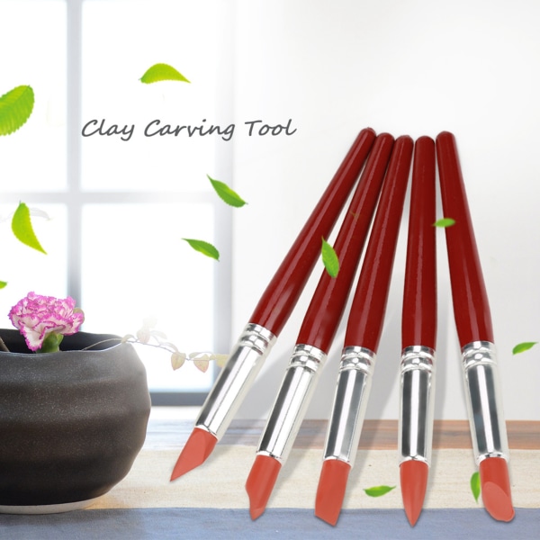 Red Gummi Spis Sculpting og Carving Tool Sett - 5 stk