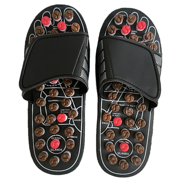 Reflekszoner Slippers Magnetisk Terapi Massage Bodybuilding Akupunkturpunkt Stimulation Sko Sort Tai Chi 40-41