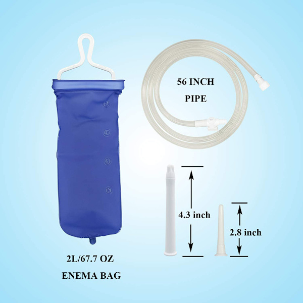 2L Lavementpose Genanvendeligt Rejse Lavement Kit