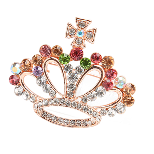 Krystal Rhinestone Krone Broche Pin Farvet Prinsesse Dronning Tiara Krone Brocher til Kvinder Piger Bryllupsfest Fødselsdag