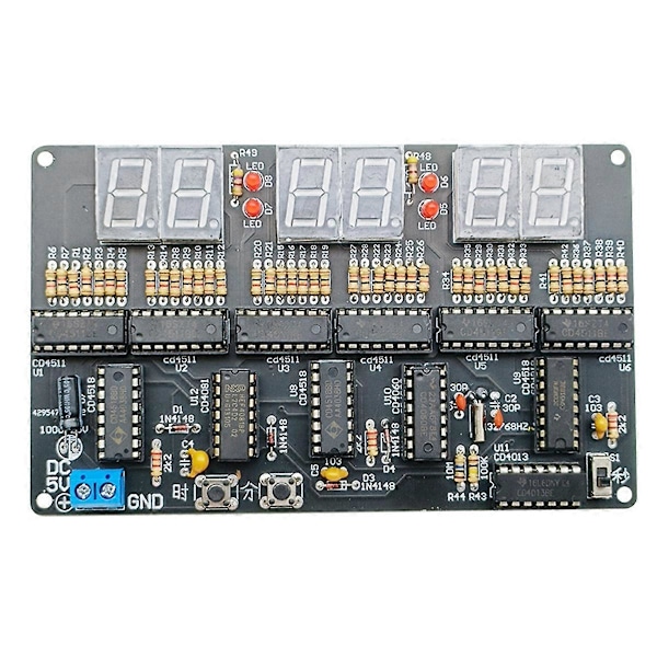 DC4.5V-5.5V 6-Bit Digital Krets Klocka Kit Elektronisk Klocka Undervisning