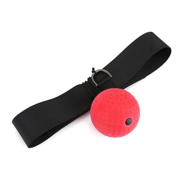 Boxningsutrustning Fight Punch Reflexboll med Pannband för Träning Boxning Stress Relief Röd