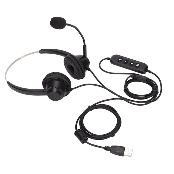 H360D‑USB‑3 USB-forretningsheadset Binauralt USB-headset Støtter justering av høyttalervolum Volumdemping Mikrofondemping