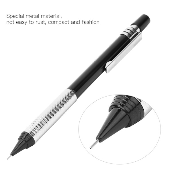 Mekanisk penna 2B Metall Skolbarn Kontorsmaterial Konst Skiss Automatisk Skrivverktyg 0,3 mm