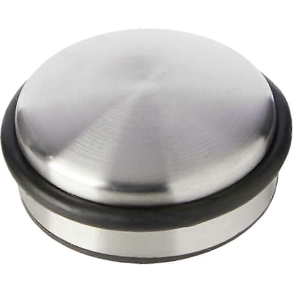 Kraftig dørstopper med gummibeskyttelsesring, satin nikkel dørstopper, 10 cm