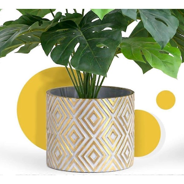Blomkruka - 12 cm Cementkrukor med Dräneringshål Modern Dekorativ för Inomhusplantering